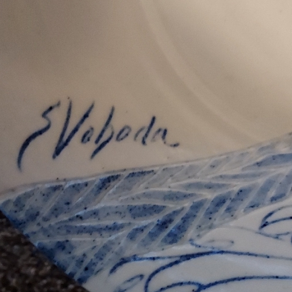 Vintage S Voboda Hand Drawn And Painted Pottery - Picture 5 of 5